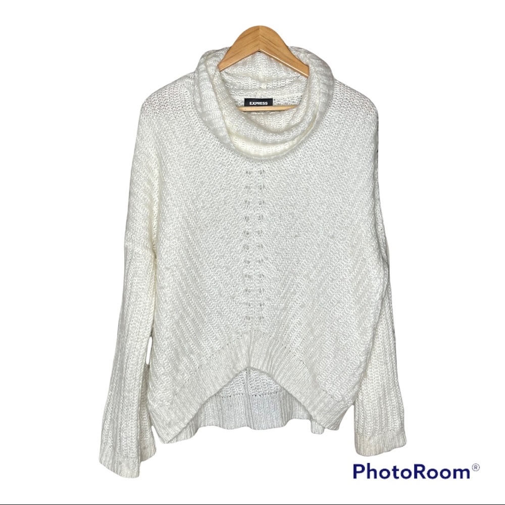 Express Cowl Neck Cream Color Size Medium Sweater